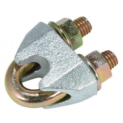 Double cable clamp 4 mm galvanized