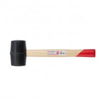 Киянка резиновая 350г. 50 мм, черная резина, деревянная ручка HT-0236