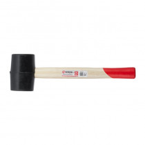 Киянка резиновая 450г. 60 мм, черная резина, деревянная ручка HT-0237