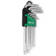 Набор ключей Torx Г-обр. длинных Toptul T10-T50 9шт с отверстием GAAL0919