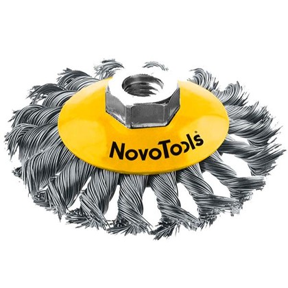 Диск чашка з гофрованого дроту 100 M14x2 латунь NovoTools NTWB10014BC