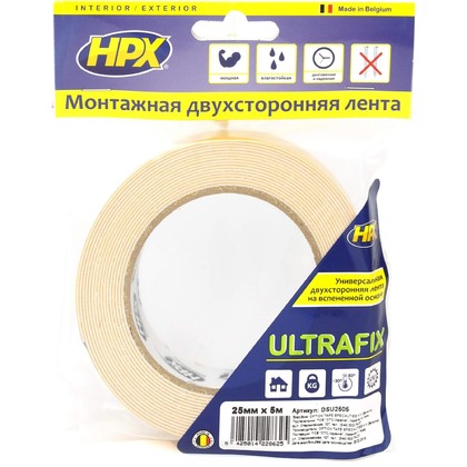 HPX стрічка 2-ст.акрил.усил.25мм*1.5м MAXPOWER OT2502