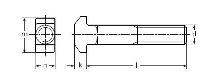 Болты ISO 8678 с полукруглой головкой и уменьшенным квадратным подголовником