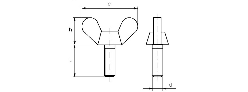 Винты DIN 316 барашковые с прямоугольными лепестками, американская форма