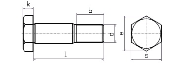 Болти DIN 610 призонні з короткою цапфою та шестигранною головкою
